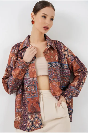 BDART Oversized Paisley Print Button-Up Shirt