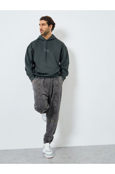 Oversized Front and Back HD Print Scuba Hoodie