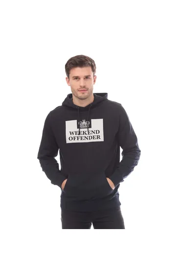 هودي قطن كحلي بطبعة جرافيك