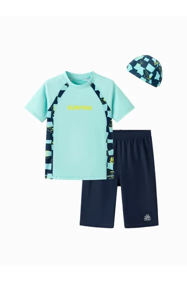 Boys' Surfing Swimwear Set With Cap