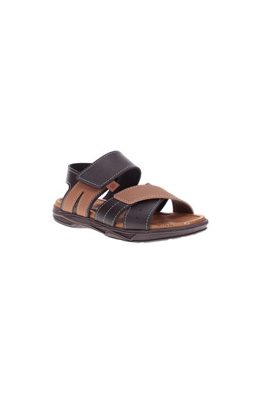 Back Strap Flat Sandals with Hook and Loop Closure
