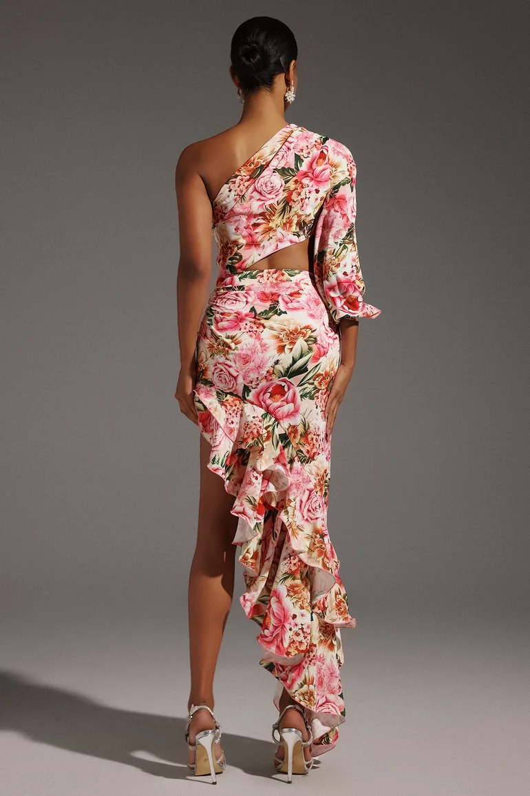 Emmeline One Shoulder Hollow Out Slit Maxi Dress - 5
