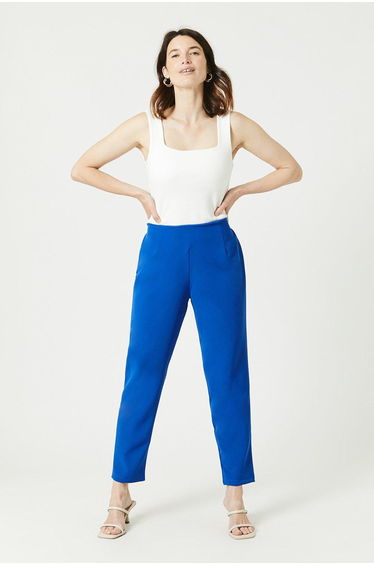 Pull On Slim Leg Trouser - cobalt