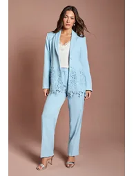 بنطلون كوست فاشن رسمي أزرق بقصة مستقيمة