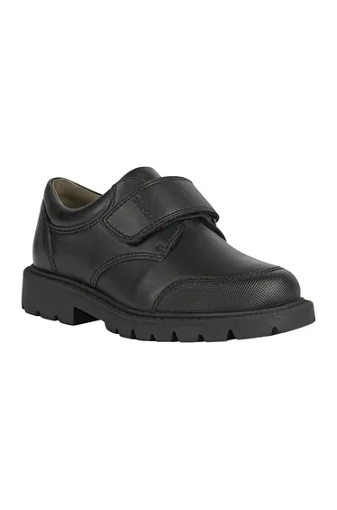 Geox Boys Shaylax Leather School Shoes - Black