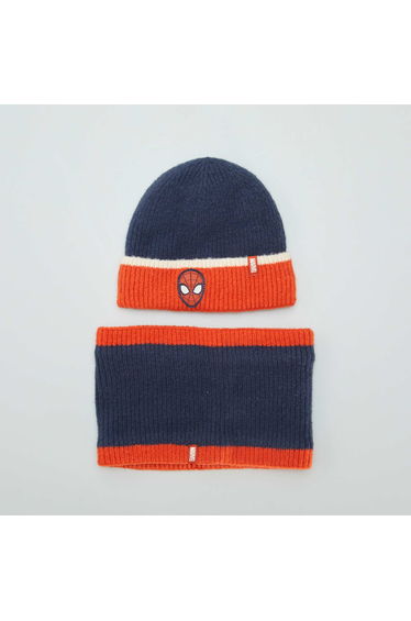Spider-Man hat and snood set BLUE