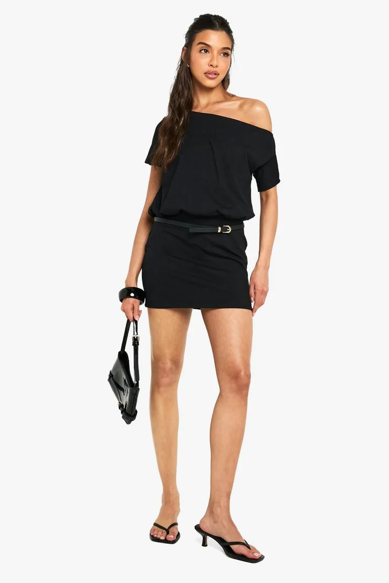mini dress flared Irenic Bow Flare Mini Dress Black