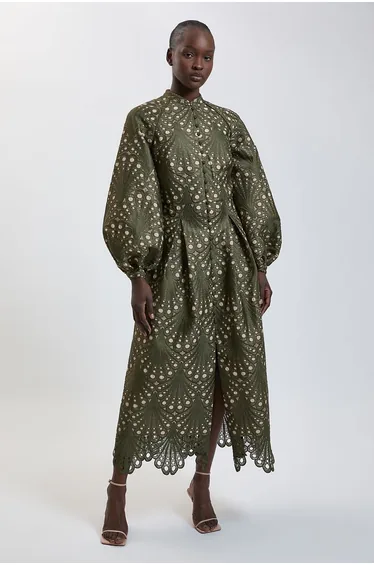 Bonded Lace Shirt Dress