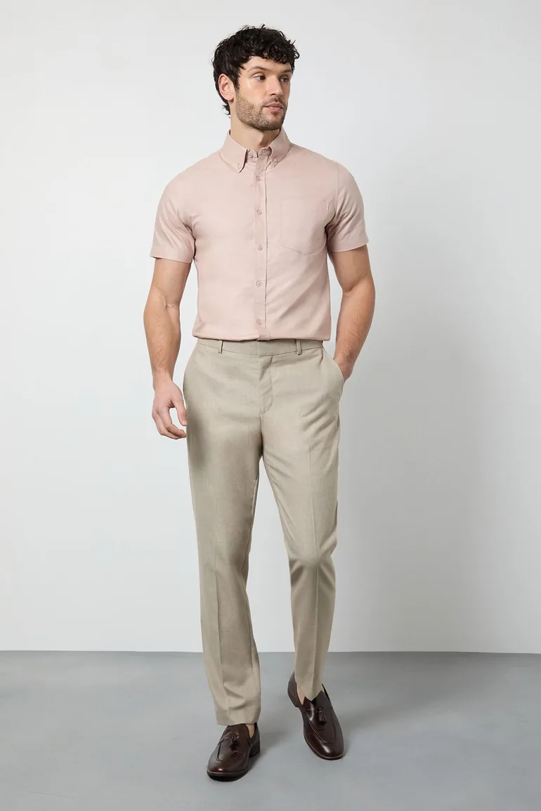 Pink Short Sleeve Oxford Shirt