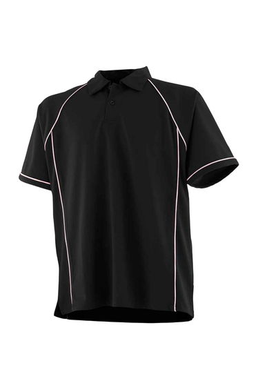 Finden & Hales Childrens/Kids Piped Performance Polo Shirt - Black/White