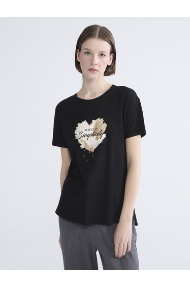 Crew Neck Printed Women's T-Shirt