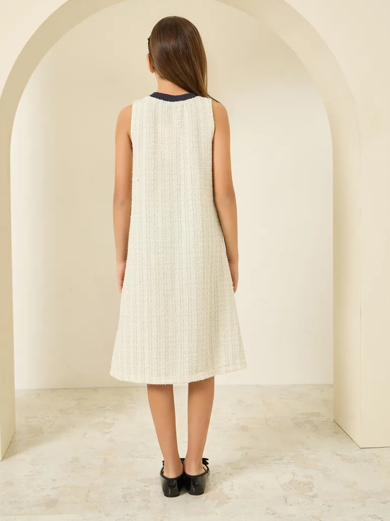 Teen Girls Tweed Shift Dress - 4
