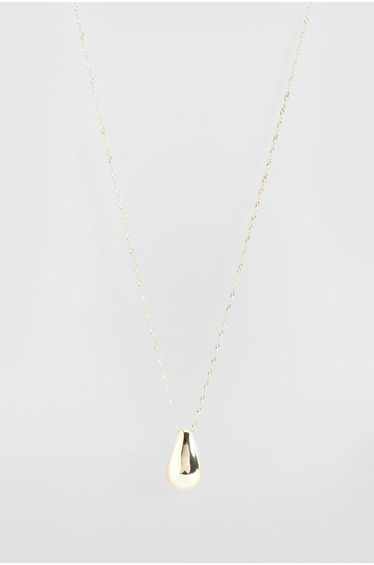 Gold Chunky Tear Drop Necklace - gold