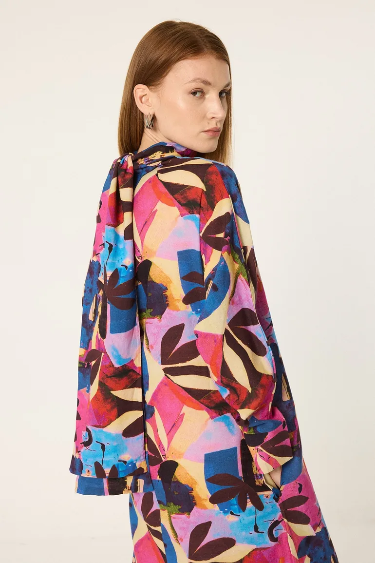 PATTERNED LINEN DRESS - 2