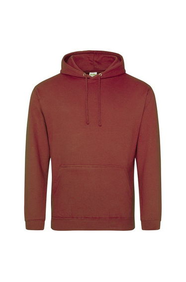 Awdis Unisex College Hooded Sweatshirt / Hoodie - Red/Rust
