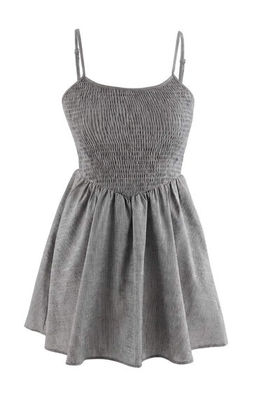 Black Striped Woven Super Mini Gipeli Beach Dress