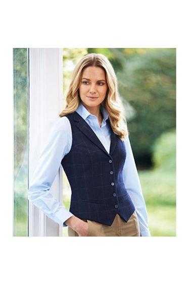 Brook Taverner Womens/Ladies Nashville Waistcoat - Navy Check