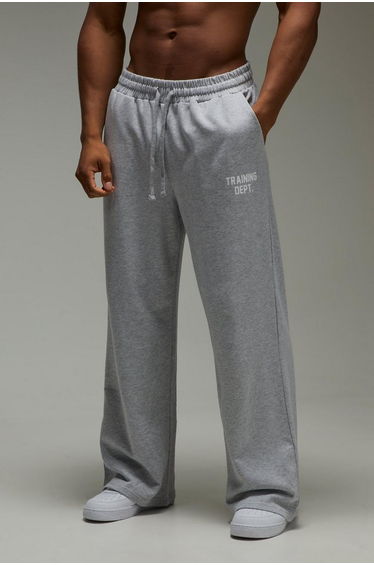 Training Dept Wide Leg Loopback Jogger - grey marl
