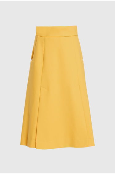A Form Knee Length Yellow Skirt