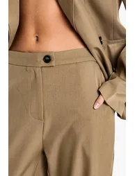 Tailored Straight Leg Trousers - mocha - 3