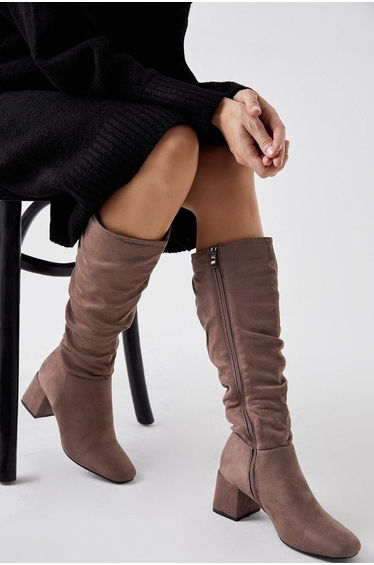 Kaya Ruched Knee High Boots