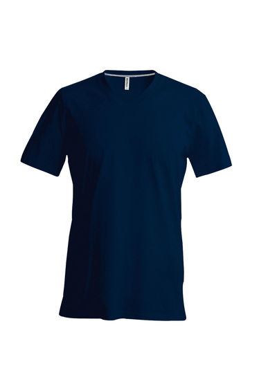 Kariban Mens Short Sleeve V Neck Slim Fit T-Shirt - Navy