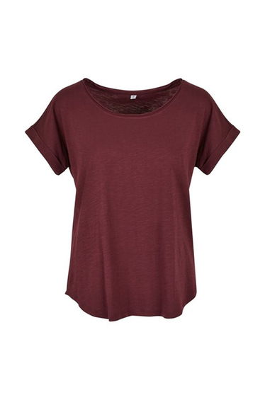 Womens/Ladies Long Slub T-Shirt - Cherry