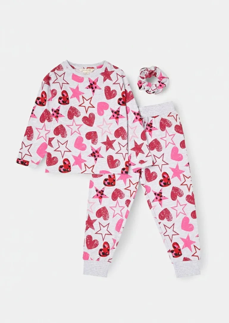 Stella Grey Heart and Star Leopard Pjs - 3