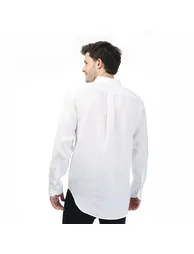 Men's Gant Regular Linen Shirt in White - 1