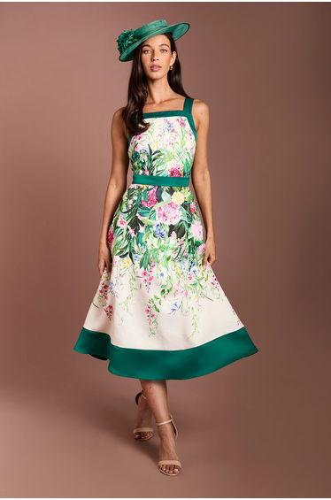 Lisa Tan Halterneck Trailing Floral Midi Dress