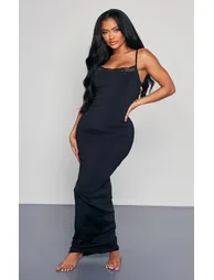 Shape Black Lace Detail Matte Sculpt Maxi Dress - 2
