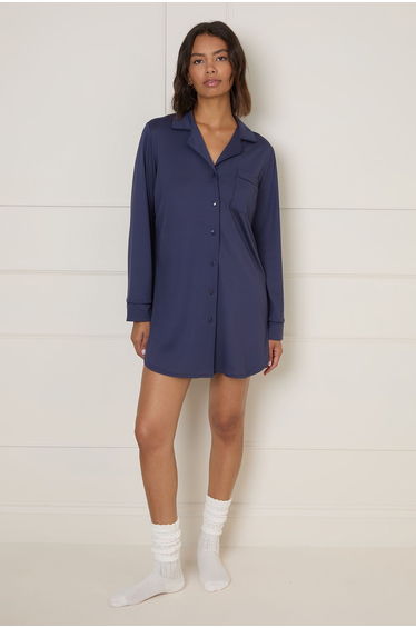 Nightwear Tipped Pyjama Shirt