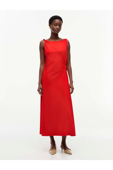 Interlock Knot Detail Dress Red