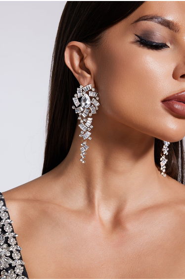 Lureen Diamante Flower Earrings
