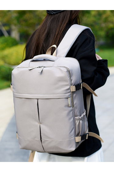 Grey Zip Closure Backpack