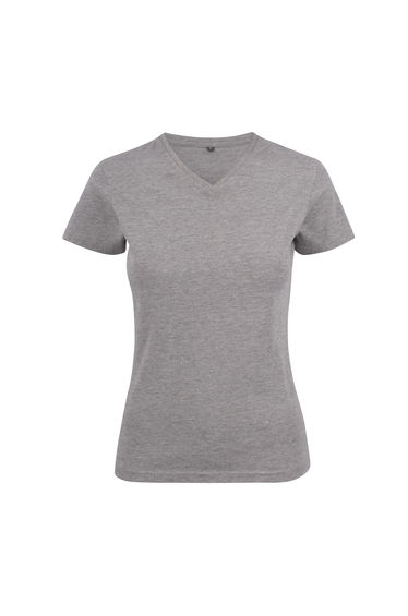 Printer Womens/Ladies Heavy V Neck T-Shirt - Grey Melange