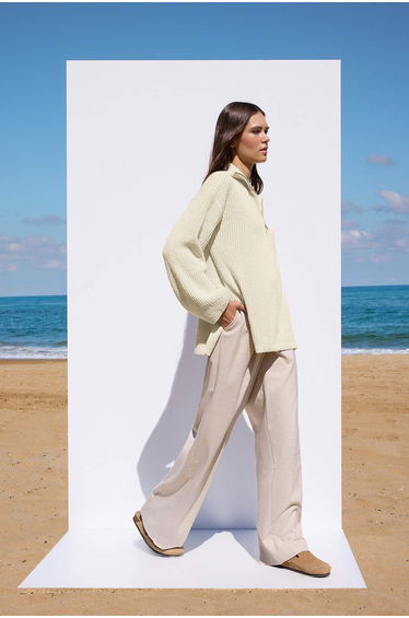 Ecru Care Collection Oversized Knitwear Sweater