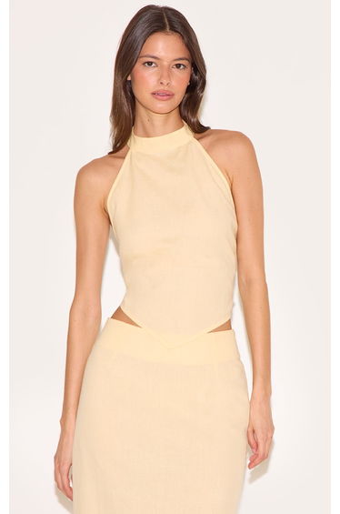 Butter Yellow Halterneck Top