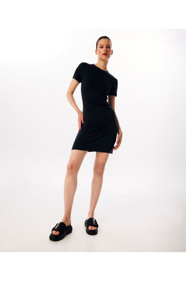 Twist Black Bodycon Mini Dress