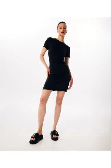 Twist Black Bodycon Mini Dress