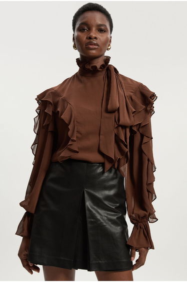 Faux Leather Skort