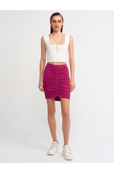 Pleated Mini Skirt-magenta