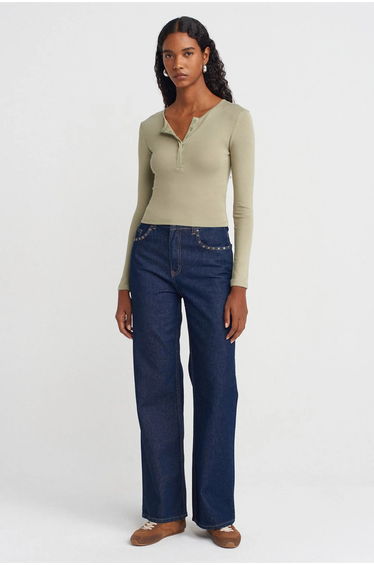 Dilvin Slim Fit Long Sleeve Jersey Blouse