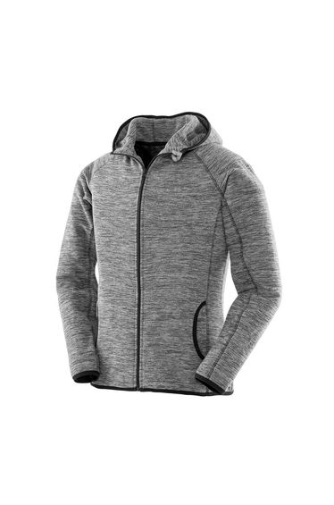 Spiro Womens/Ladies Microfleece Hoodie - Grey/Black