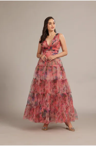 Candace Maxi Dress in Mixed Floral