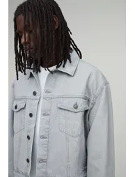 Essential Oversized Boxy Denim Jacket - grey - 2