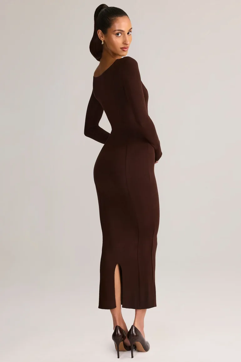 peekaboo midi dress Aubergine Peekaboo Midi Dress