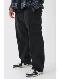 بنطلون كارغو لون أسود - للمقاسات الكبيرة