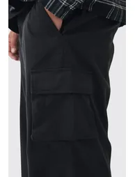 بنطلون كارغو لون أسود - للمقاسات الكبيرة - 2