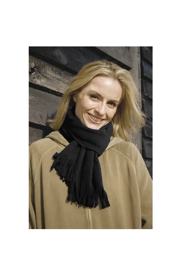 Result Adults Unisex Active Fleece Winter Tassel Scarf - Black